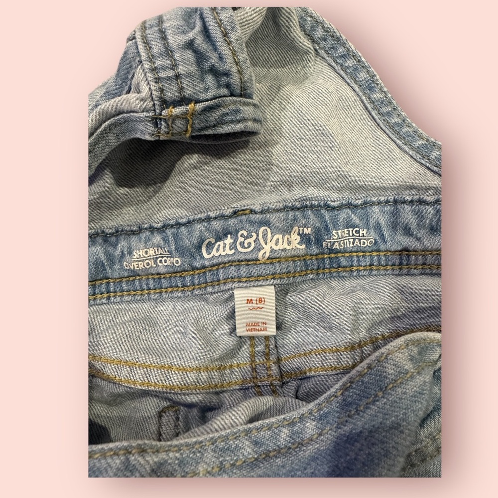 Cat & Jack Blue Denim Overalls - Picture 3 of 4